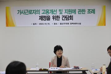 이미재 의원 간담회 (가사근로자의 고용개선 및 지원에 관한 조례 제정을 위한 간담회)